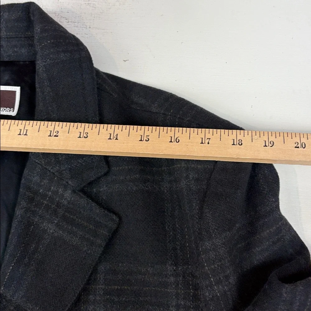 Michael Kors Trench Coat Mens Medium Plaid Wool‎